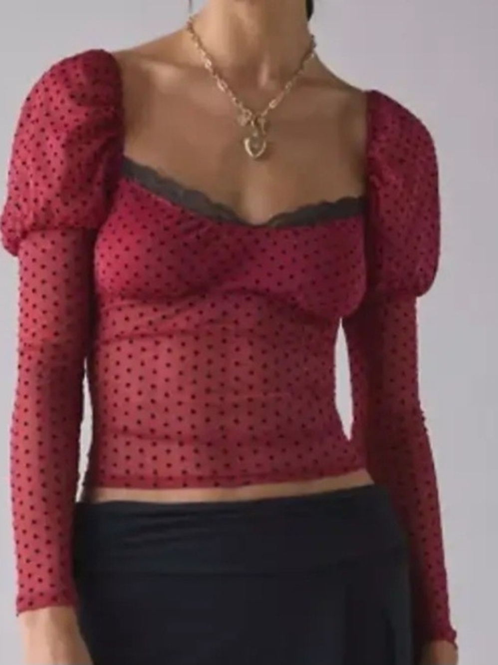Kimchi Blue In The Dark Sheer Mesh Top Large